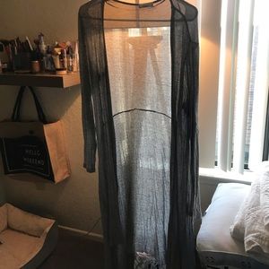 Long gray thin cardigan